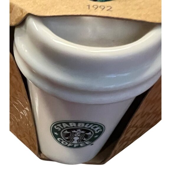 Starbucks Holiday Ceramic Ornament Set of 4 Christmas Coffee To Go Tumblers Coll - Picture 10 of 16